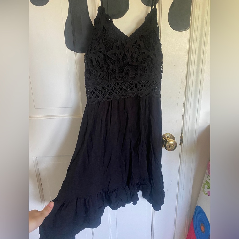 black mini dress-S